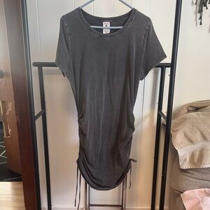 PINK Victoria's Secret Charcoal Short Sleeve ruched dress